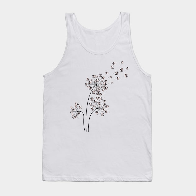 Dairy Cow Cow Dandelion Tank Top by Schoenberger Willard